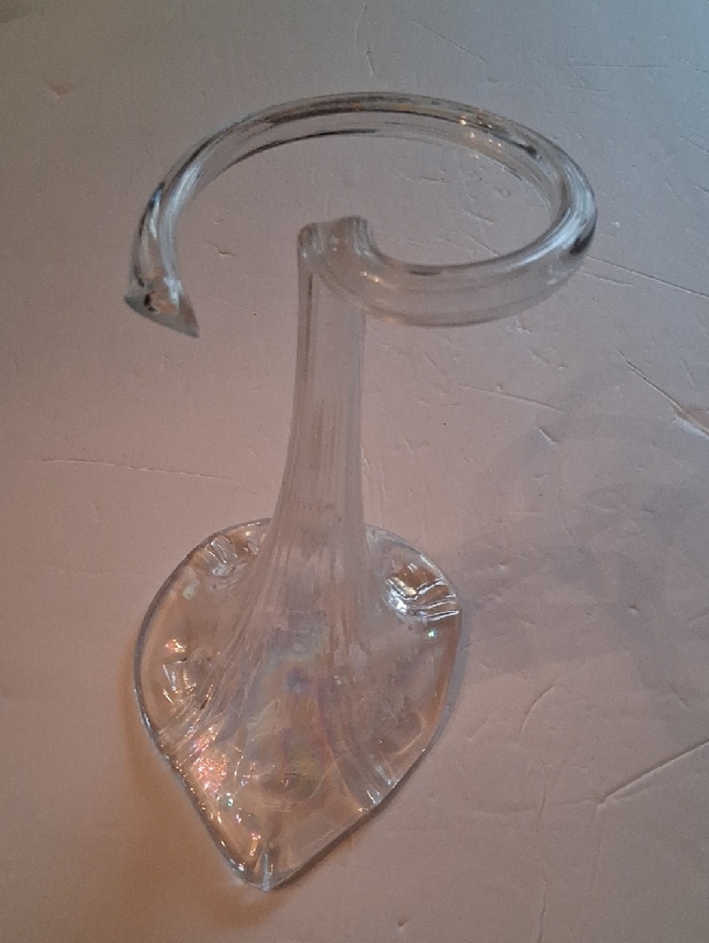 Clear Art Glass Calla Lily/ Jack-in-the-Pulpit Bud Vase - Picture 2 of 3